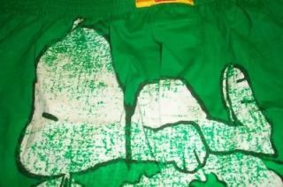 SAVE THE PLANET Mens SNOOPY Dog Pajamas Green Boxer Shorts Large