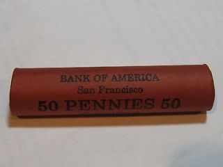 Newly listed Five (5) Unsearched Wheat Penny Rolls BANK OF AMERICA 