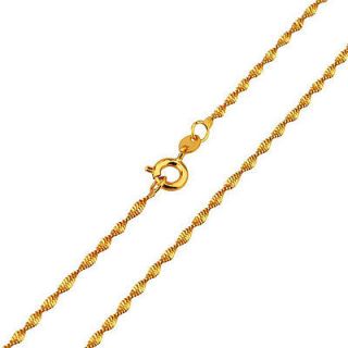 Newly listed 18K Yellow GF Filled Gold water wave 2mm Thin Cable Chain 
