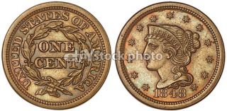1848, Braided Hair Cent