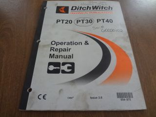 Ditch Witch PT20 PT30 PT40 Piercing Tool Mole Operation Maintenance 