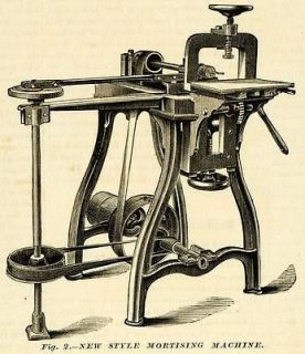 1873 Print Style Mortising Machine Vintage Tools T R Bailey & Vail 
