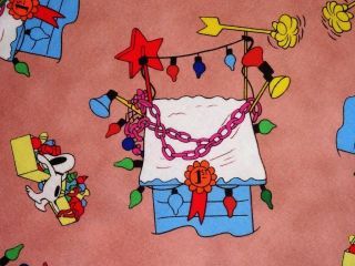 New The Peanuts Gang Christmas Time Fabric BTY Snoopy Dog Holiday 