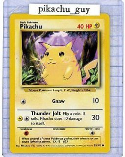 Rare Pokemon PIKACHU card: Base Set 4th Print (UK) 1999 2000
