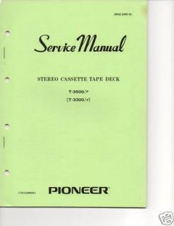 original service manual pioneer t 3500 3300 cassette time left