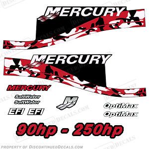 mercury custom red camouflage decal kit 90115125 135140150 1 