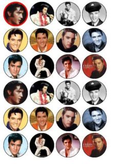 24 x elvis presley rice wafer paper cake bun toppers more options 