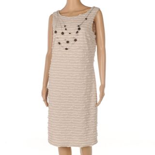 WM 206 FRANK LYMAN Beige Knee Length Dress With Necklace Size 44/ UK 