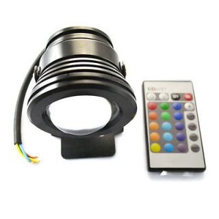 AC 110V 220V Convex Lens Black Shell 10W RGB LED Waterproof Spotlight 