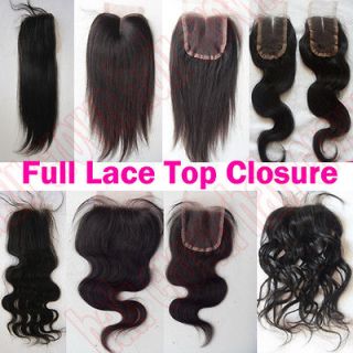 100% Brazilian Remy Soft Human Hair Piece Lace Base Top Closure 4x4 