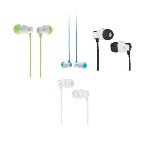 Memorex CB25 In Ear Color Earbud Headphones (Black, White, Blue, or 