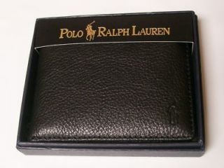   Lauren Mens Leather Passcase Wallet $145 Pass ID Bifold in Black