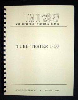177 i177 tube tester manual plus tube test data