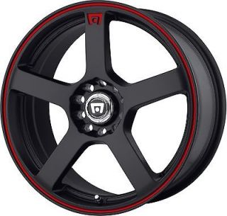 17 Inch Wheels Rims Motegi Racing Black with Red MR116 5x100 5x114.3 5 