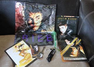 JUSTIN BIEBER VIP PACKAGE INCLUDES SCARF TOTE BAG PROGRAM W/ POSTER 