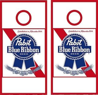 pabst blue ribbon cornhole bag toss game sticker set time