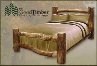 ASPEN Log Corral Bed Only $249   Ships FREE & FAST Rustic Cabin Beds 