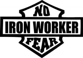 No Fear Vinyl Sticker Iron Worker Decal For Boat RV Car Truck Window 