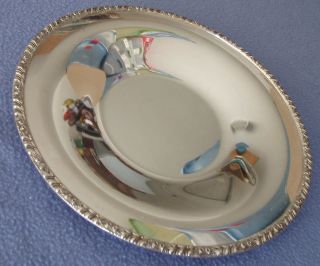 Vintage Silverplated Round Tray HENLEY Oneida Community LTD   Curved 