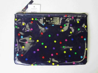 Kate Spade Navy / Multi Color Spot Dots Gia Cosmetic Pouch Bag Case 