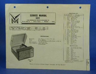 voice of music service manual model 302 record player time