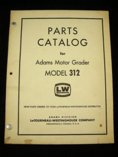 adams 312 motor grader parts manual catalog book time left