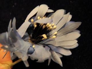 Vintage Millinery Flower Cornflower Light Blue Royal Hat Wedding or 