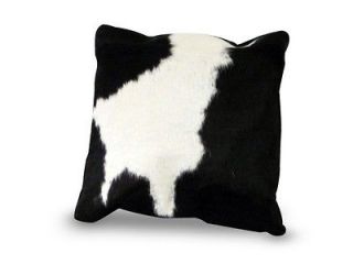 Cowhide Pillow Cover Cushion Cow Hide Hair on cover 16 x 16 Black 