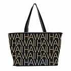 ROBIN RUTH HAWAII Medium Tote Bag ~ DELUXE BLACK GOLD SILVER 16x11x5 