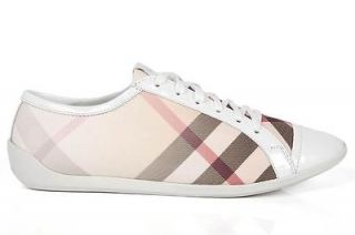 BURBERRY WOMENS SHOES LEATHER TRAINERS SNEAKERS 3744101 WHITE