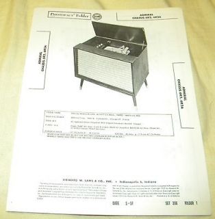 ADMIRAL RECORD PLAYER CHASSIS 6R2, 6R2A (SAMS PHOTOFACT 356 1)