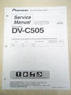 Pioneer Service Manual~DV C505 DVD Player~Origina​l~Repair