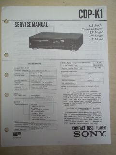 sony service repair manual cdp k1 cd player time left