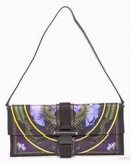GIVENCHY Fall2011 Iris Print Medium Fabric/Leather Bag/Clutch $1130 