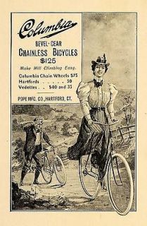 1898 Ad Bevel Clear Chainless Bicycles Women Hill Fence   ORIGINAL 