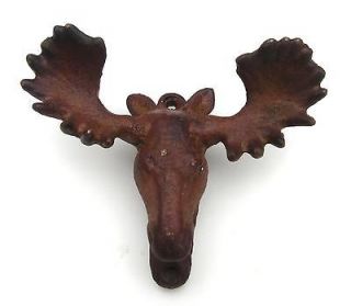 cast iron wall mount moose w antlers beer bottle opener