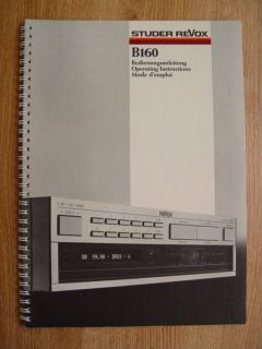 studer revox b160 fm tuner operating manual from canada time
