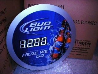 bud light neon beer clock sign time left $ 150