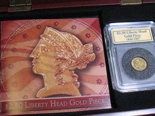 1903 $2.50 LIBERTY HEAD GOLD IN BEAUTIFUL CHERRY DISPLAY FREE SHIP.
