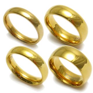 14k gold over stainless steel plain wedding band ring 4mm