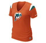 Nike Fashion V Neck (NFL Dolphins) Womens T Shirt 469937_827_A