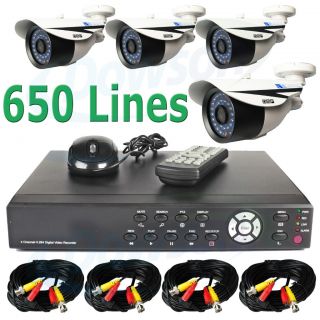   Security 1TB H 264 DVR 650 TV Lines IR Camera System