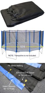 15 ft trampoline safety net for 12 pole enclosure condition new item 
