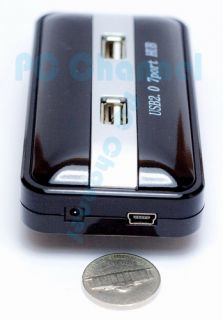 USB 2 0 7 Port External Hub w Power Adapter for PC Mac