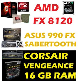 UnLocked AMD FX 8120 8 Core ASUS 990FX Sabertooth Corsair Vengeance 