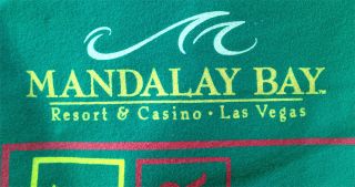 USED AUTHENTIC MANDALAY BAY GREEN MINI BACCARAT LAYOUT 73 x 42 USED