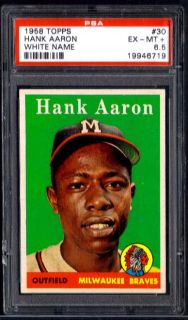 1958 Topps #30 Hank Aaron Braves Ex Mt+ PSA 6.5