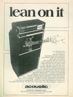 1978 Acoustic 320 408 Bass Guitar Amplifier Amp Print Ad