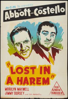 Abbott and Costello Lost in A Harem MGM 1944 Original Movie Poster 