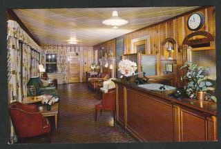   Motel Hotel Lobby Ocean Hiway 13 Accomac VA Postcard 1950s